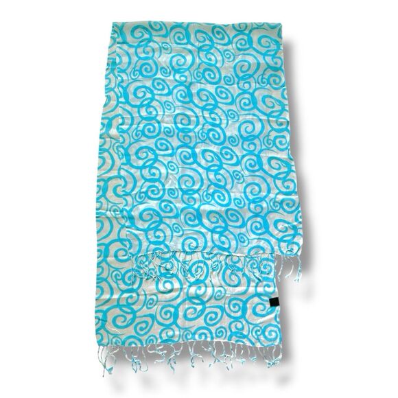 Unbranded Accessories - 100% Rayon Blue Rectangular Scarf 69” X 21.5” Unisex Scarce